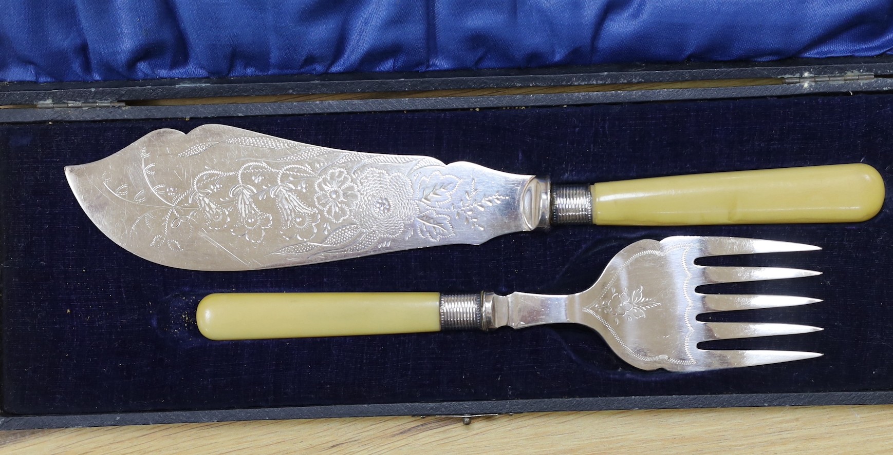 A cast white metal bowl and a collectio of plated items including a hot water pot, meat cover, cased flatware, etc.